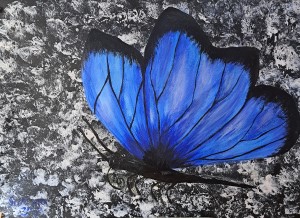 Blue Butterfly acrylic painting
